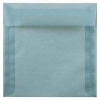 JAM Paper Enveloppes carrées en vélin translucide avec fermeture gommée, 8 x 8 po, bleu océan, 25/paquet-Bleu océan