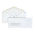 Staples #10 Window Envelopes with Gummed Flaps - 4-1/8" x 9-1/2" - White - 500 Pack-Traditional pointed flap with diagonal seam
