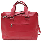 Ashlin Kellin Ladies Zippered Briefcase, Red-3 short carrying handles.