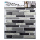 CTG Brands Multi Square Tile, 10" x 10", Grey, 6 Pack-Versatile: use the peel and stick backsplash wallpaper for kitchen sink walls, bathroom backsplash, bedroom walls, laundry room, staircase, or on any other flat surfaces that are non-porous surfaces