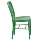 Chaise pour l’intérieur et l’extérieur, métal, vert (CH-61200-18-GN-GG)-Dossier à traverses verticales