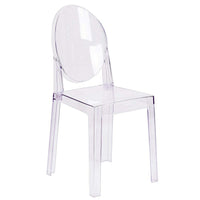 Nicer Furniture Louis XVI Ghost Side Chair - 2 Pack-Transparent Crystal Finish