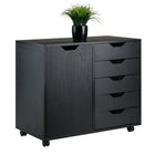 Winsome 20630 Halifax Cabinet Black Finish-Optional casters, 2 of which are locking