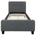 Flash Furniture Tribeca Twin Size Tufted Upholstered Platform Bed - Dark Grey Fabric-Platform Bed