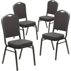 Flash Furniture – Chaise à dossier en couronne empilable Hercules, siège en tissu gris de 2,5 po, cadre argenté nervuré, p/4-Ensemble de 4 chaises de banquet polyvalentes