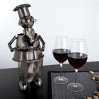 Truu Design Chef Natural Finish Iron Wine Holder, 7 x 15 inches, Silver-Feature: attention to detail and intricately designed
