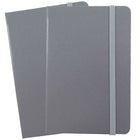 JAM Paper Hardcover Lined Notebook with Elastic Closure, Large, 5.88 x 8.5 Journal, Grey, 2/Pack (340528858g)-Gray Harcover Notebook / Journal