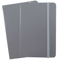 JAM Paper Hardcover Lined Notebook with Elastic Closure, Large, 5.88 x 8.5 Journal, Grey, 2/Pack (340528858g)-Gray Harcover Notebook / Journal