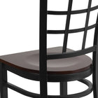Flash Furniture HERCULES Series Black Window Back Metal Restaurant Chair - Walnut Wood Seat-Welded Joint Assembly