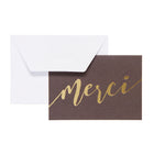 Mara-Mi Thank You Notes - 3.5" x 5" - Black Merci - 50 Pack-Thank you notecards