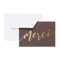 Mara-Mi Thank You Notes - 3.5" x 5" - Black Merci - 50 Pack-Thank you notecards