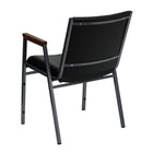 Flash Furniture HERCULES Series Heavy Duty Black Vinyl Stack Chair with Arms-550 lb. Weight Capacity