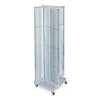 Azar Displays Pegboard Floor Display Pinwheel with Wheel, 60" x 16", Clear (700422-CLR)-Clear plastic & metal