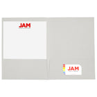 JAM Paper Handmade Recycled Folders, Metallic White, 6 Pack (5964502g)-Colour: white