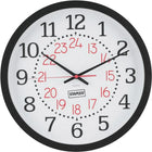 Staples - Horloge murale de 14 po-L'horloge murale ronde de 14 po de marque Staples est dotée d'un cadre en plastique noir avec des chiffres en noir pour une apparence élégante