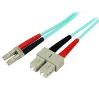 StarTech 10 Gb Aqua Multimode 50/125 Duplex LSZH Fiber Patch Cable LC, SC, 2m-Cost effective, high-bandwidth optimized for gigabit and 10 Gb networks
