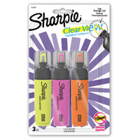 Sharpie Clear View Chisel Tip Highlighters - Assorted Colours - 3 Pack-Unique see-through tip