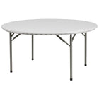Flash Furniture 60" Round Granite Plastic Folding Table - White-Ready To Use Commercial Table