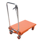 Kleton Hydraulic Scissor Lift Table - 330 lb/load - 27.5" L x 17.75" W - Orange (SP150US)-Hydraulic foot pump raises the platform
