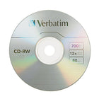 Verbatim 700 MB 4x-12x CD-RW, Branded Surface, Spindle, 25 Pack-700 MB Storage capacity
