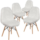 Flash Furniture Faux Fur Shaggy Chair, White (4DL10)-Contemporary Style