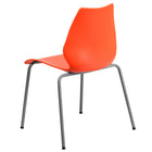 Flash Furniture HERCULES Series Orange Stack Chair with Lumbar Support & Silver Frame-Orange Plastic Seat and Back