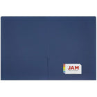 JAM Paper 2 Pocket Matte Cardstock Presentation Folder, Presidential Blue, 6 Pack (166632659B)-Quantity: 6 folders per pack