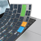 JCPal VerSkin Adobe Photoshop Shortcuts Keyboard Protector for MacBook Pro 14"/16"(2021/2023) and MacBook Air 13"/15"(2022/2023/2024)-Made from semi-transparent black silicone material