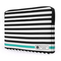 Vangoddy Luxe Series 12" Laptop Sleeve - Striped - Blue-Protect and carry your device with this Universal Black White Stripe Sleeve designed for 11 to 12" tablets, notebooks, and laptops