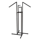Eddie's Hang-Up Display Ltd. 4 Arm Racks, 2 Straight & 2 Slanted, Adjustable, Matt Black (214010)-Four way apparel display rack