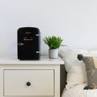 Koolatron Retro Portable 6 Can Thermoelectric Mini Fridge Cooler - 4 L / 4.2 qts - Black-Enough to hold six standard 12 oz/355 mL cans, and fits easily on a desk or shelf