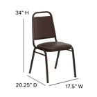 Flash Furniture HERCULES Trapezoidal Back Stacking Banquet Chair in Brown Vinyl - Copper Vein Frame-CA117 Fire Retardant Foam