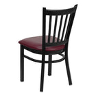 Flash Furniture HERCULES Series Black Vertical Back Metal Restaurant Chair - Burgundy Vinyl Seat - 2 Pack-2.5" Thick Foam Padded Seat