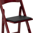 Flash Furniture HERCULES Series Mahogany Wood Folding Chair with Vinyl Padded Seat-Beechwood Construction