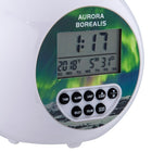 Truu Design Aurora Borealis Projector, 3.75 x 4.5 inches, White-Displays time, temperature, day, month, and year in digital numerals