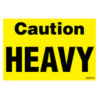 SPC Caution Heavy Label - 2" x 3"  - Black on Yellow - 500 Pack-Label Description "Caution Heavy"