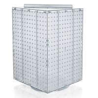Azar Displays 20" x 14" x 14" 4-Sided Revolving Pegboard Display, Clear Translucent (701414-CLR)-Interlocking four-sided display and sits on a 12" diameter revolving base
