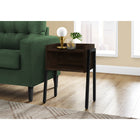 Monarch Specialties 3593 Accent Table - 23"H/Espresso/Black Metal-Product dimensions: 23.25"H x 18.5"W x 11.75"D