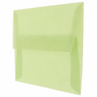 JAM Paper A10 Invitation Envelopes, 6 x 9.5, Translucent Vellum Leaf Green, 50 Pack (PACV853I)-Blank interior for personalized message