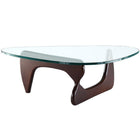 Nicer Furniture Noguchi Coffee Table - Dark Walnut-3/4" (19mm) tempered glass top