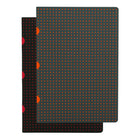 Paper-Oh Cahier Circulo Lined Notebook - Assorted - 2 Pack-Black on red and grey on orange