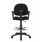 Nicer Furniture Fabric Drafting Chair - Loop Arms-Large 27" durable nylon base ensures added stability
