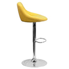 Flash Furniture 18 1/2" x 19" Vinyl Adjustable Height Bar Stool with Chrome Base, Yellow, 2 Pack-Yellow Vinyl Upholstery