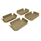Cathay Importers Bentwood Rect Tray 8"W x 6"D x 2"H - Light Brown - 4 Pack-Dimensions: 8" W x 6" D x 2" H