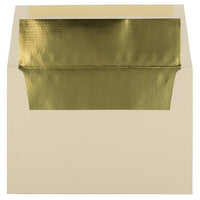JAM Paper A8 Foil Lined Envelopes, 5.5 x 8.125, Ecru Ivory with Gold Lining, 100 Pack (332417064g)-Ivory