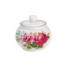 Roy Kirkham Rosa Alba Sugar Bowl with Lid & Creamer Set-Bone China