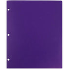 JAM PaperMD – Chemise de présentation d’école en plastique à 3 trous à 2 pochettes, violet, paquet de 12-5