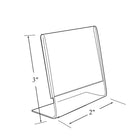 Azar Displays – Porte-enseigne vertical en L incliné, acrylique, 2 po x 3 po, paq./10 (112742) -Design en L