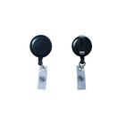 Beslayn Black Round Badge Reel with Clear Vinyl Strap & Belt Clip, Black, 50 Pack-Makes access to secured areas fast and easy