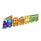 Flash Furniture Bright Beginnings Commercial Grade Wooden Train STEAM Wall System with 5 Accessory Panel Holders-Included Wall Template for Easy Installation
